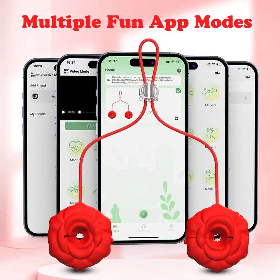 PetalLink App-Controlled Rose Nipple Clamps – 9 Modes - Image 2