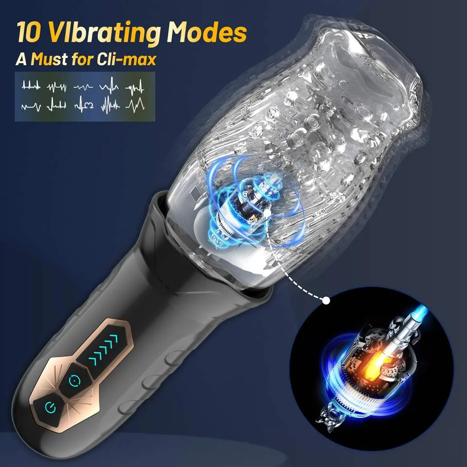 CrystalSpin Transparent Rotating Stroker — 10+5 Modes - Image 2