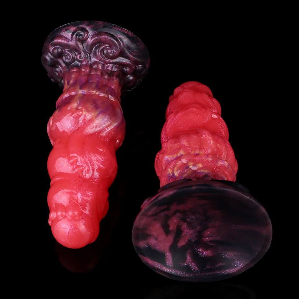 Crimson Dragon Graduated Silicone Plug — 15 cm - Image 5
