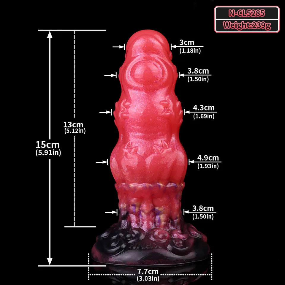 Crimson Dragon Graduated Silicone Plug — 15 cm - Image 6