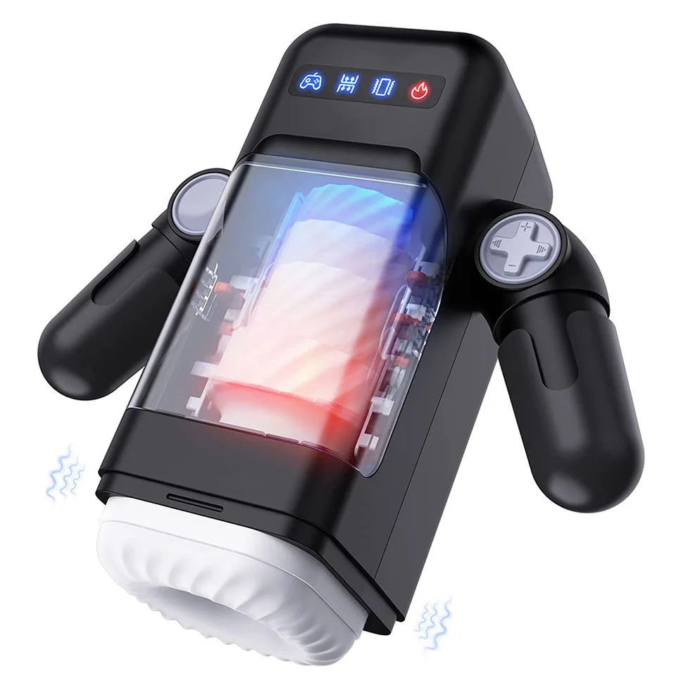 Black 10-Mode Automatic Thrusting and Vibrating Stroker