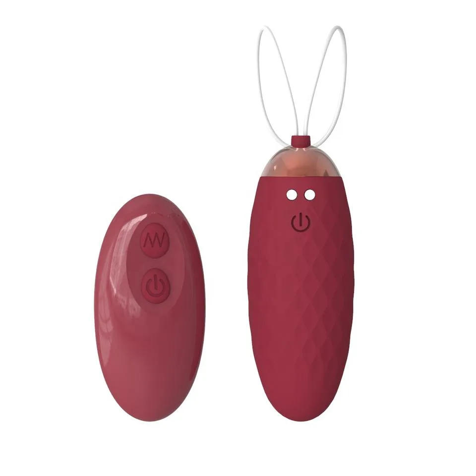 Wine-Red Textured Remote Vibrating Egg – 10 Modes