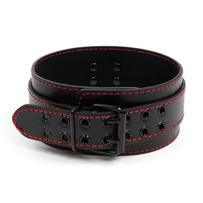 Redline Black PU Collar & Chain Leash - Image 2