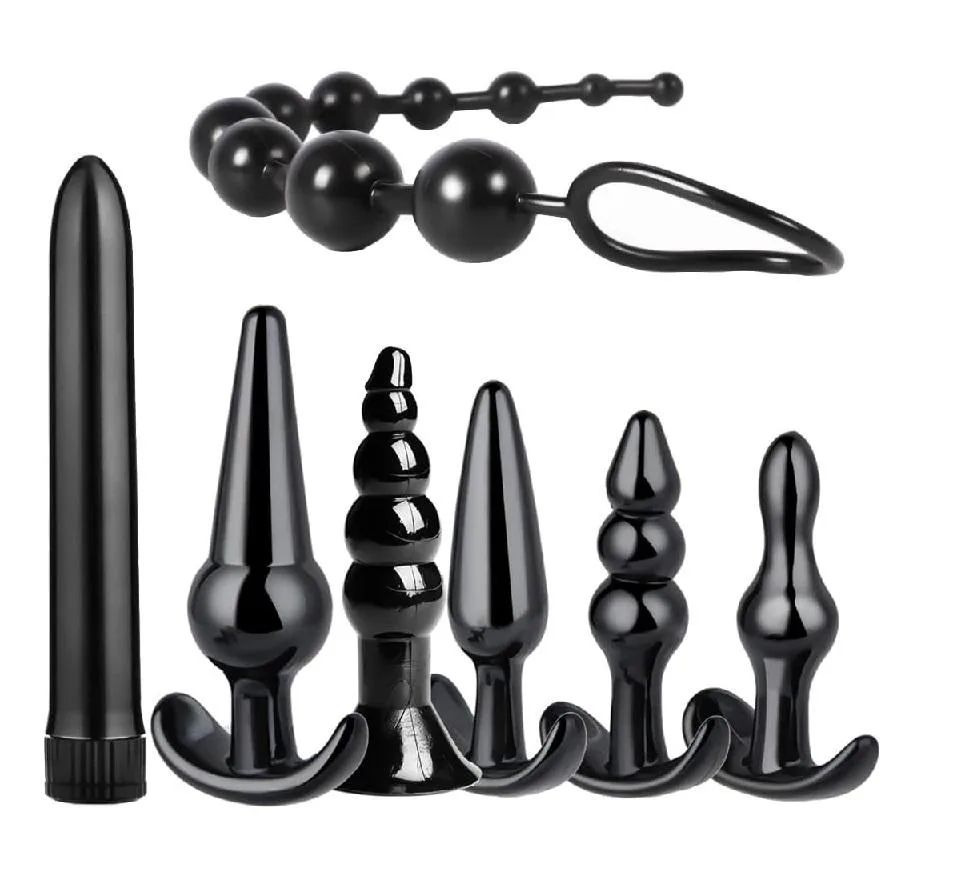 Black 7-Piece Silicone Anal Training Set