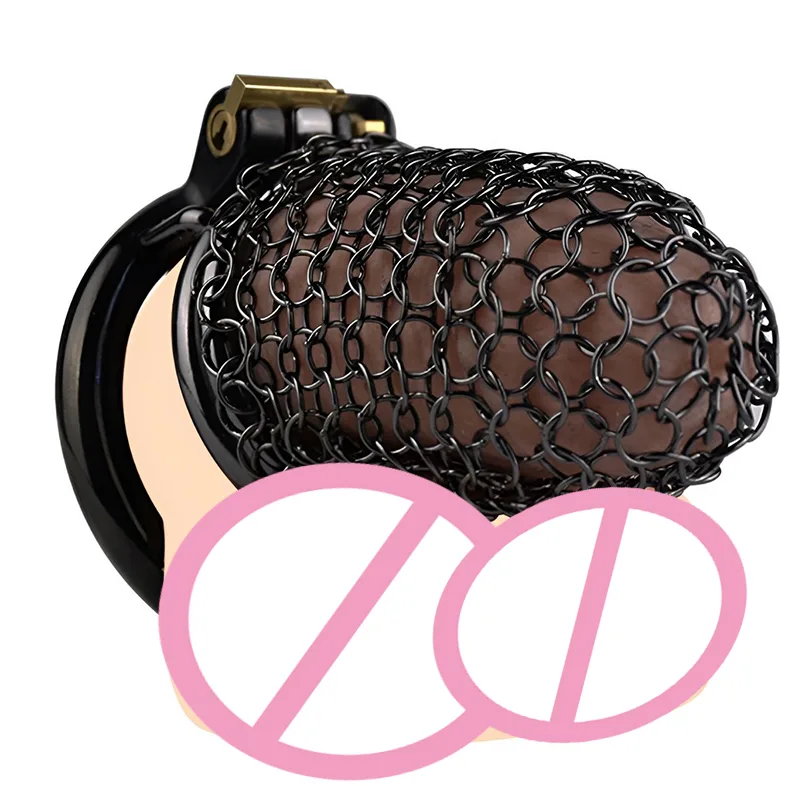 NightMesh Black Stainless Steel Chastity Cage – 45 mm - Image 2