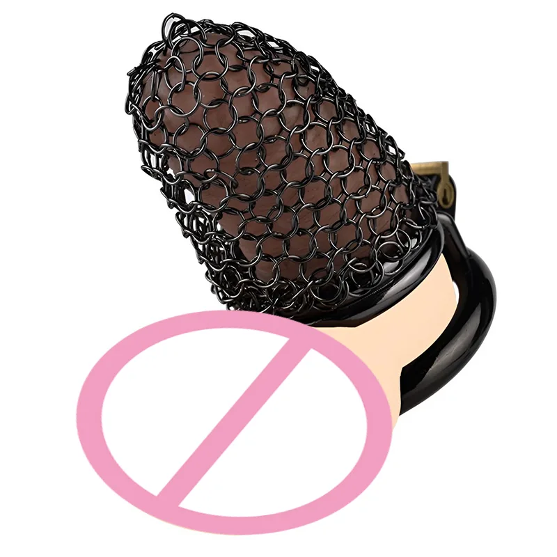 NightMesh Black Stainless Steel Chastity Cage – 45 mm - Image 4