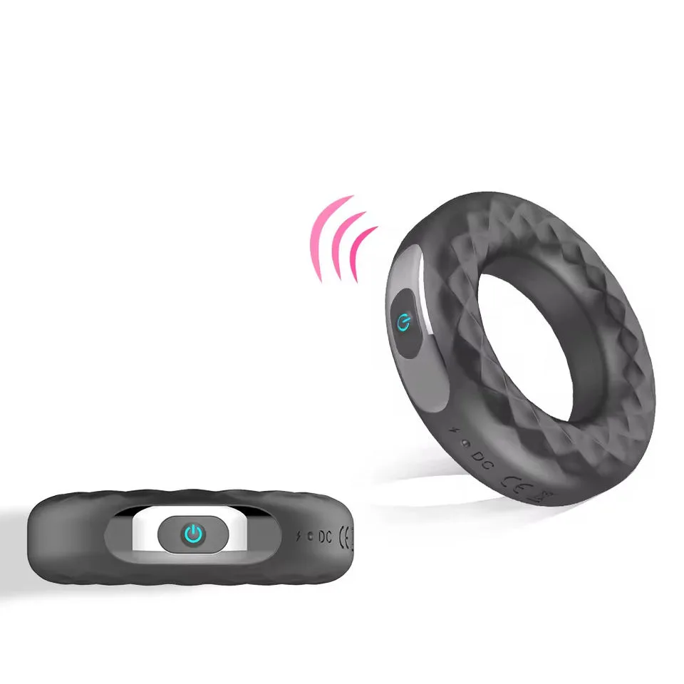 LOVE CR001 Black Rechargeable Textured Cock Ring