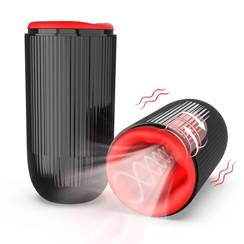 Black and Red Automatic Peristaltic Male Stroker