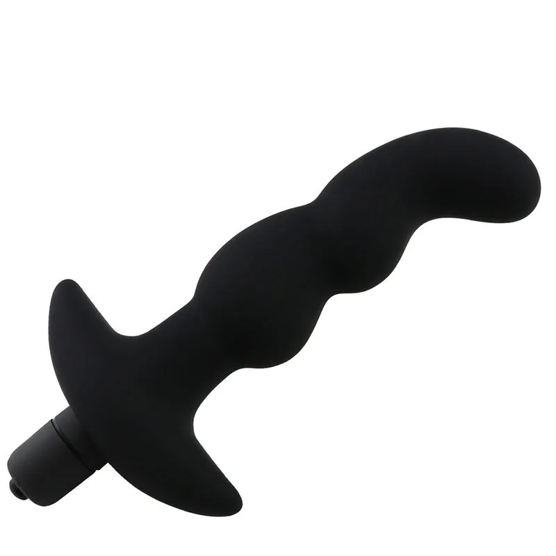 CurveWave Black Silicone Vibrating Plug – 10 Modes