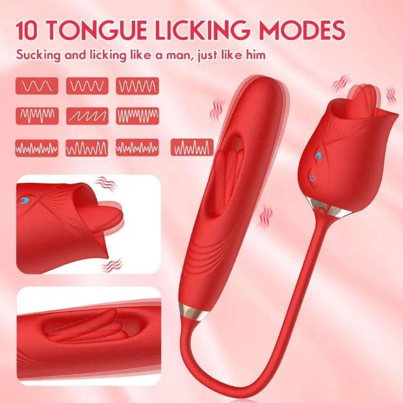 RoseLoop 3-in-1 Tongue and Flapping Stimulator — Red - Image 2