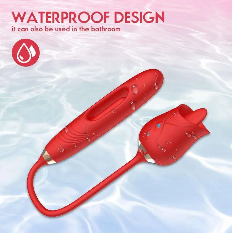 RoseLoop 3-in-1 Tongue and Flapping Stimulator — Red - Image 4