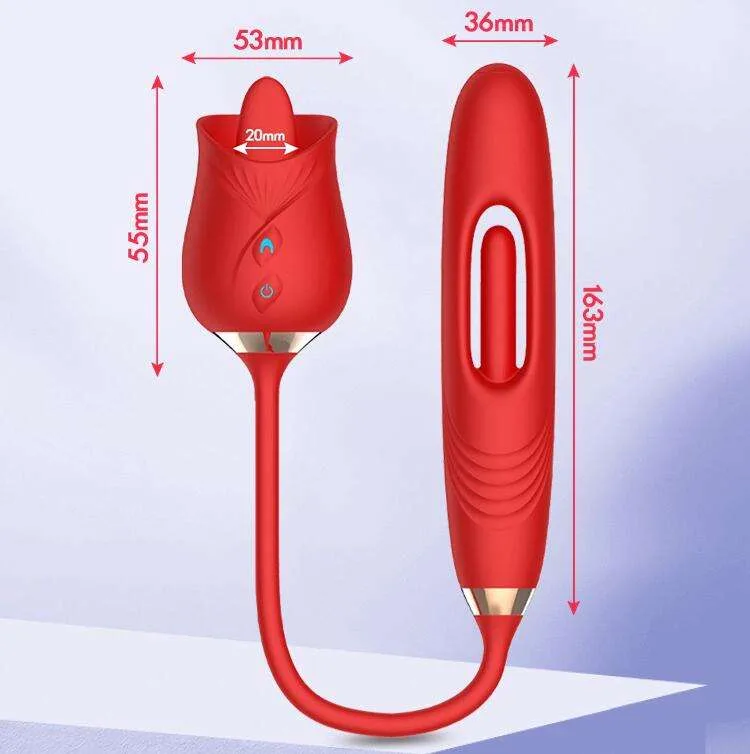 RoseLoop 3-in-1 Tongue and Flapping Stimulator — Red - Image 5