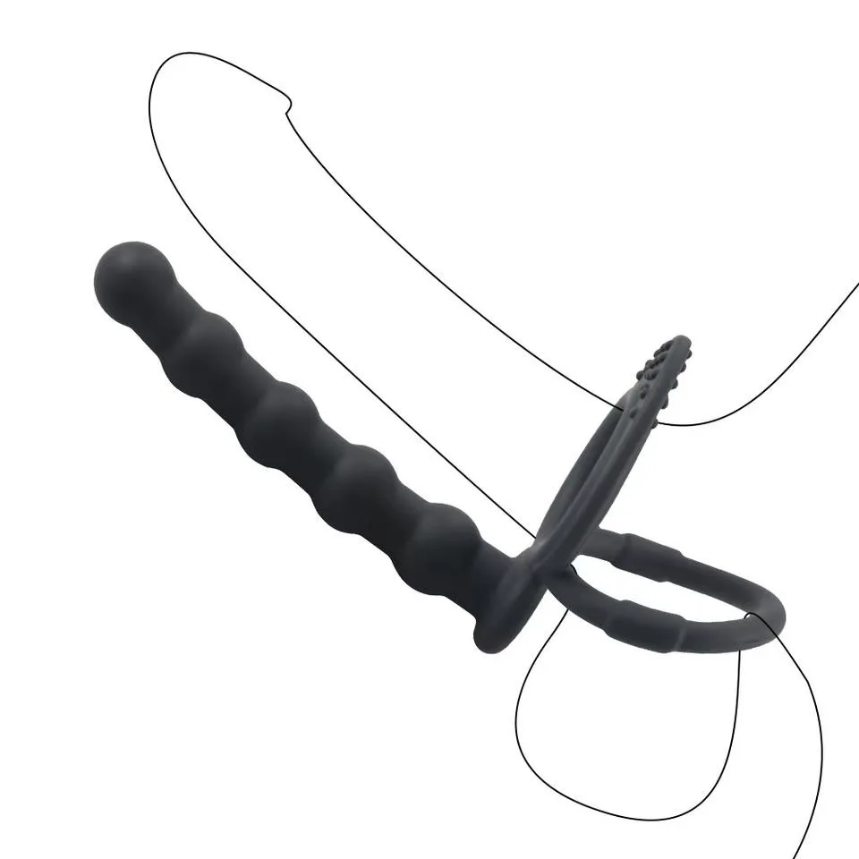 NoirLink Flexible Silicone Beaded Plug with Support Ring