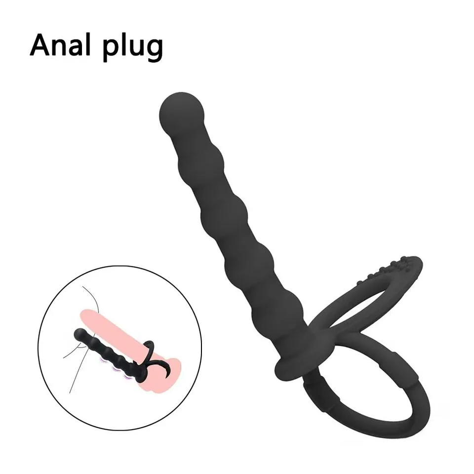 NoirLink Flexible Silicone Beaded Plug with Support Ring - Image 3