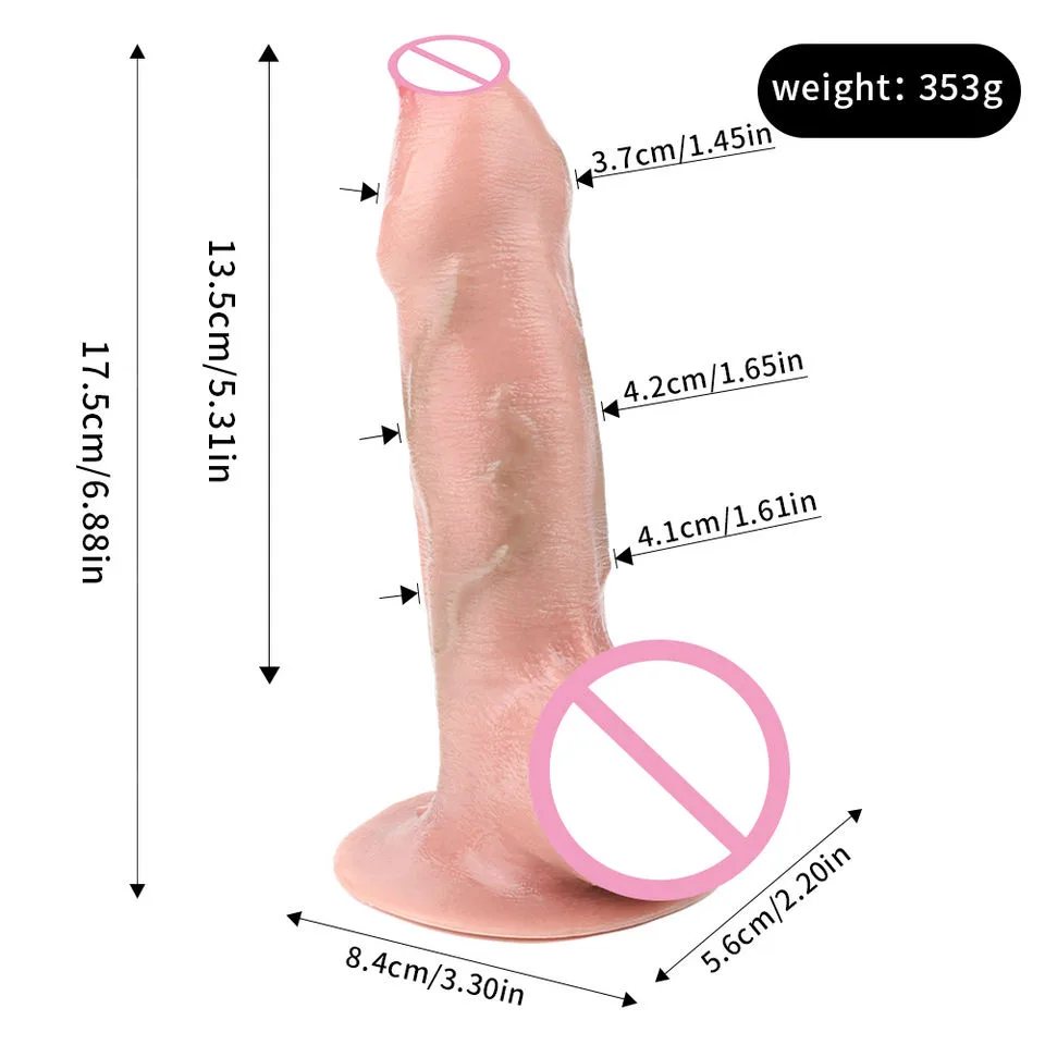 RealTouch Skin-Tone Silicone Dildo with Suction Base — 17.5 cm - Image 2