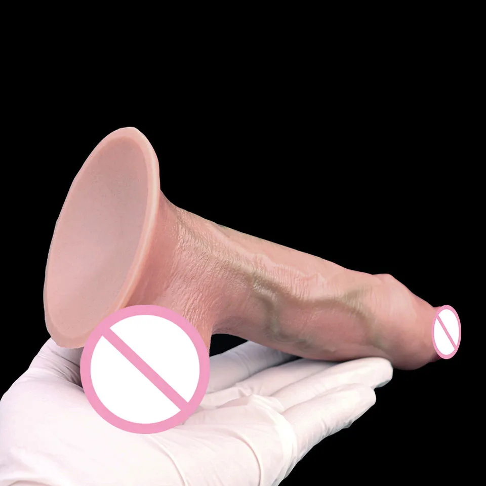 RealTouch Skin-Tone Silicone Dildo with Suction Base — 17.5 cm - Image 3