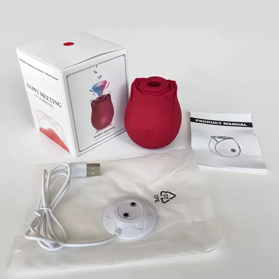 Red Rose Clitoral Suction Vibrator with 10 Modes