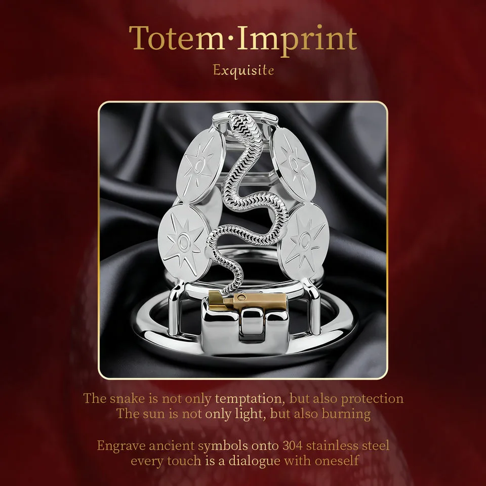 SerpentSeal 304 Stainless Steel Chastity Cage with Waist Belt - Image 4