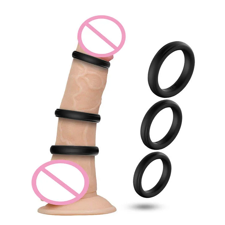 FlexFit Black Silicone Ring Set — 3 Sizes
