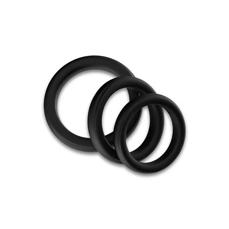 FlexFit Black Silicone Ring Set — 3 Sizes - Image 2