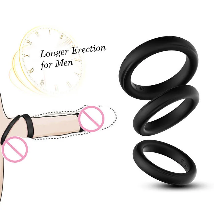 FlexFit Black Silicone Ring Set — 3 Sizes - Image 3
