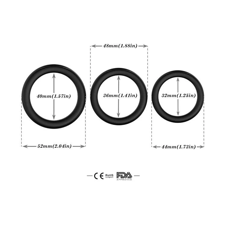 FlexFit Black Silicone Ring Set — 3 Sizes - Image 6