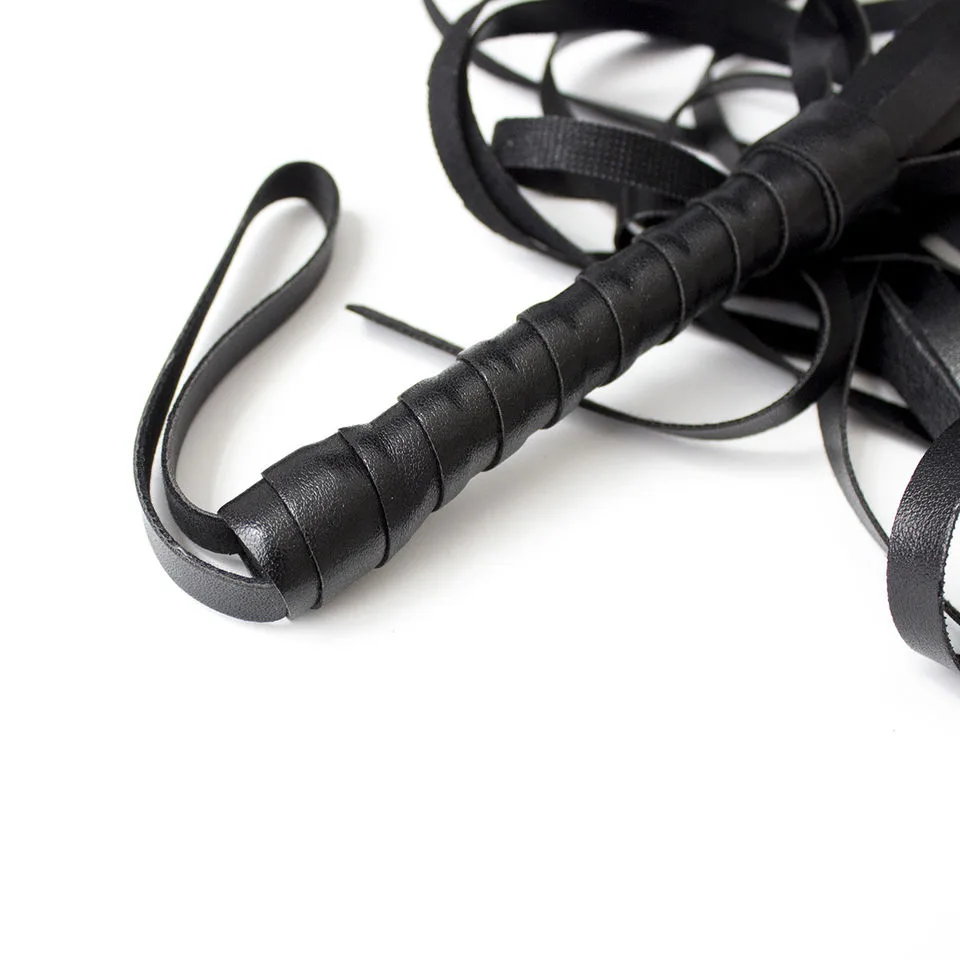 ShadowTails Black PU Leather Flogger - Image 2