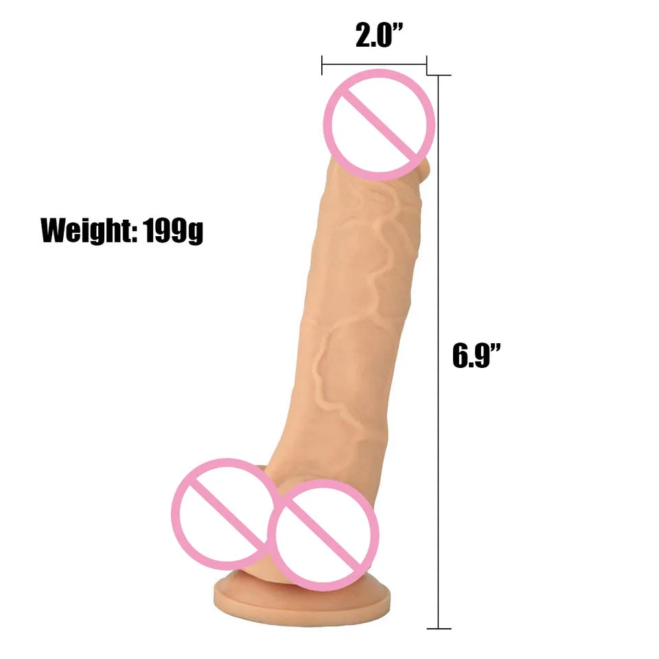 E2107S Realistic Silicone Suction-Cup Dildo – 6.9 Inch