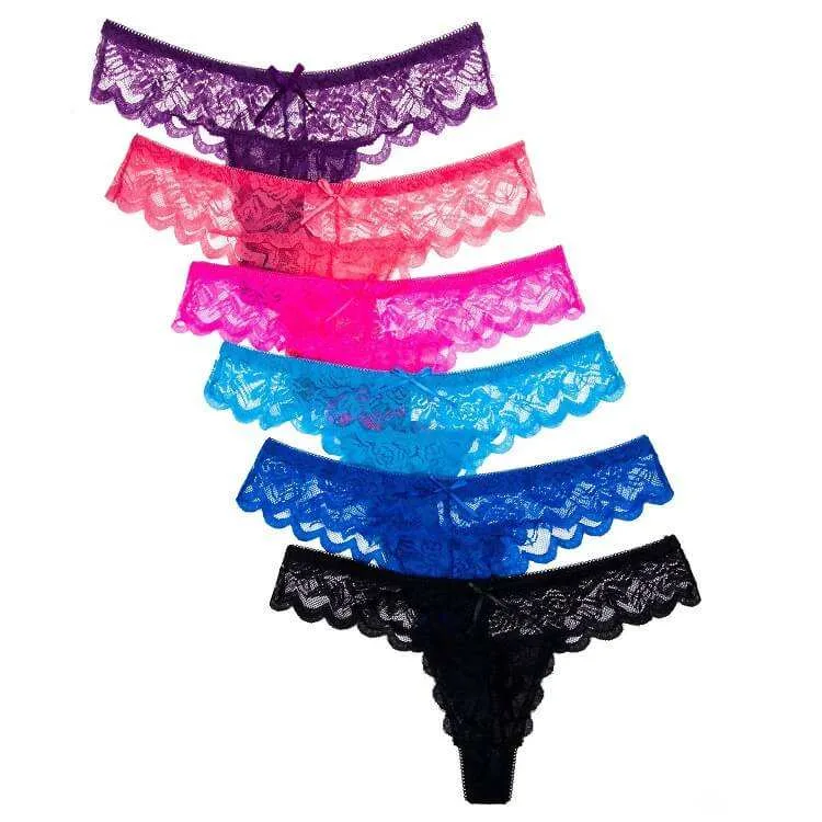 Yun Meng Ni 87169 Assorted Lace Thongs – 12-Pack