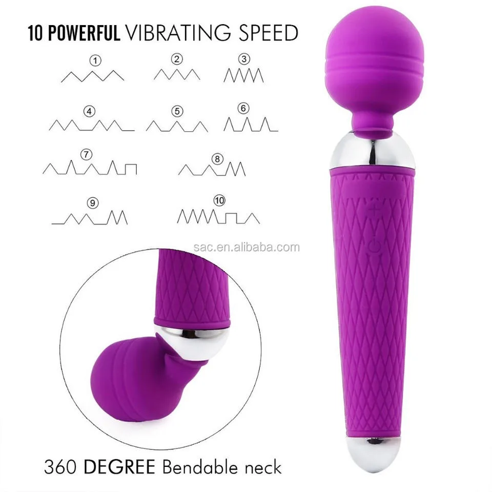 FlexPulse Purple Rechargeable Mini Wand — 10 Modes - Image 2