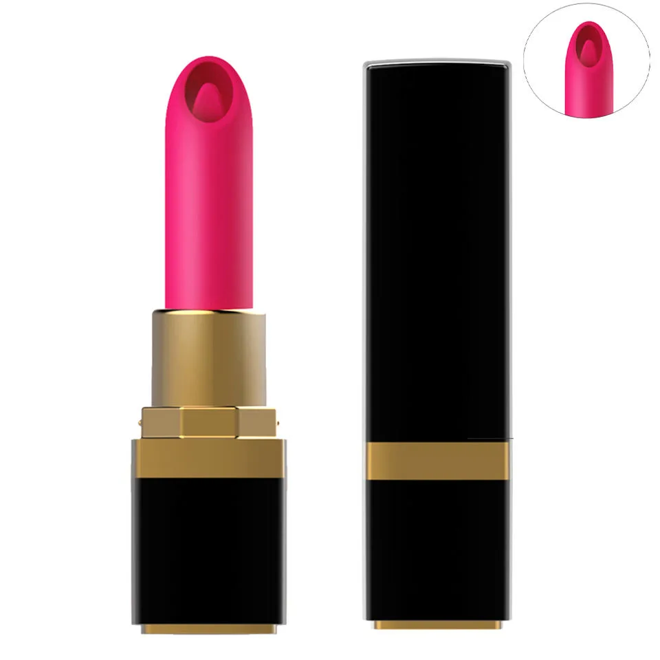 Red Lipstick Mini Vibrator with 10 Modes