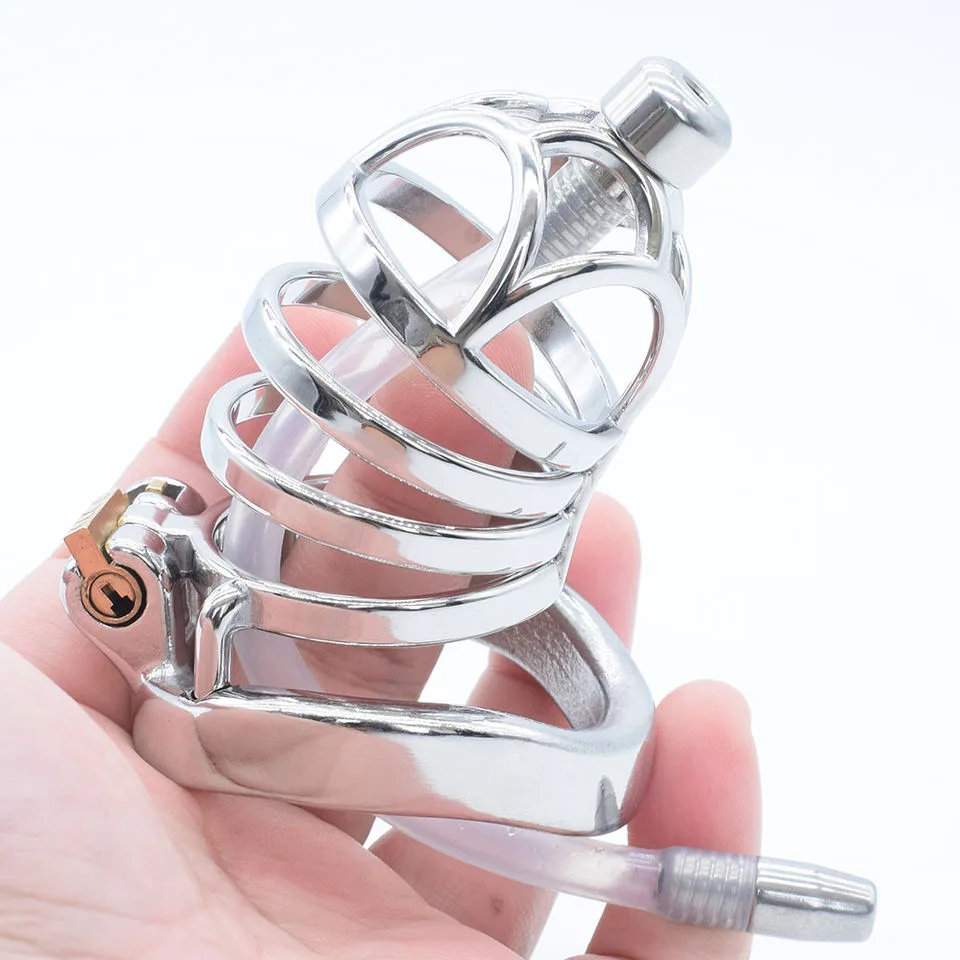 DiamondArc Stainless Steel Chastity Cage – 45 mm Ring